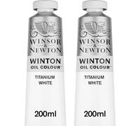 Winsor & Newton Oil Paint, Titanium White, 4.8 x 9.6 x 21.7 cm, 200ml (pack of 2)