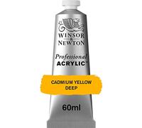 Winsor & Newton Professional Acrylic Paint, Cadmium Yellow Deep, 60 ml Tube