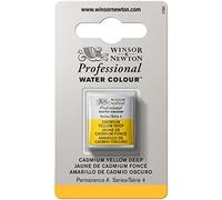 Winsor & Newton Professional Watercolour Paint, Artist Quality, Finest Pigments, Cadmium Yellow Deep, Half Pan