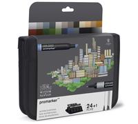 Winsor & Newton Alcohol Markers Set, Architectural Tones, Set of 24