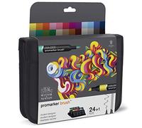 Winsor & Newton, Promarker Brush, Student Designer Wallet, Set of 24, Alcohol Based Dual Tip Markers
