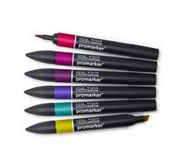 Winsor & Newton ProMarker Alcohol-Based Dual Tip Markers - Rich Tones Set of 6