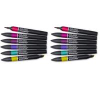 Winsor & Newton, Promarker, Rich Tones, Set of 6, Alcohol Based Dual Tip Markers (Pack of 2)