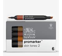 Winsor & Newton : Promarker : Set of 6 : Skintones : Set 2