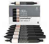 Winsor & Newton, Promarker, Skin Tones I, Set of 6, Alcohol Based Dual Tip Markers
