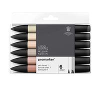 Winsor & Newton ProMarker Skin Tones I - Alcohol Based Dual Tip Markers - Set of 6