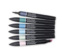 Winsor & Newton, Promarker, Skyscape Tones, Set of 6, Alcohol Based Dual Tip Markers