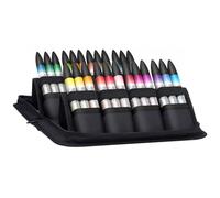 Winsor & Newton ProMarker Watercolour Marker, Basic Collection, 2 Tips: Brush and Fine Tip, Lightfast, Highly Pigmented Watercolour Colours in Marker for Calligraphy, Drawings, 24 Colours Set,Multi