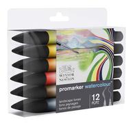 Winsor & Newton Watercolour Markers, Cadmium, 12-Colour Set Landscape, 12 stück (1er Pack)