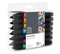 Winsor & Newton Markers ProMarker Tattoo Tones - Alcohol-Based Dual Tip - Pack of 12 + Free Blender