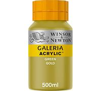 Winsor & Newton Series 1 500ml Bottle Galeria Acrylic Colour with Nozzle Cap - Green Gold,WN2150294