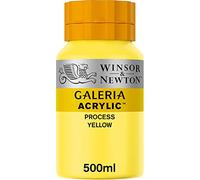 Winsor & Newton Series 1 500ml Bottle Galeria Acrylic Colour with Nozzle Cap - Process Yellow,GAL 2150537