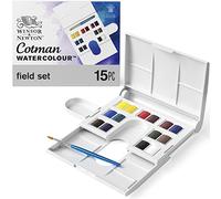 Winsor & Newton Watercolour Set – Cotman Travel, 14 Half Pans, 15-piece