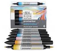 Winsor & Newton : Watercolour Marker : Set of 6 Skyscape Tones