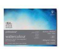 Winsor & Newton Watercolour Paper, 100% Cotton, Bright Natural White, 25,4 x 35,6cm-20 Blatt im Block, 300g/m²