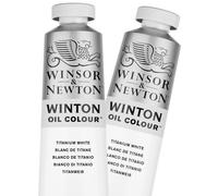 Winsor & Newton Oil Paint, Titanium White, 4.8 x 9.6 x 21.7 cm, 200ml (pack of 2)