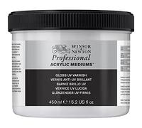 Winsor & Newton WN Acrylic Gloss Varnish(+UV), ACFAGV474, transparent, 450 ml (Pack of 1), 3050929