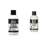 Winsor & Newton WN Acrylic Satin Varnish(+UV), ACFASV125 & 3030929 UV - varnish glossy, protective layer for acrylic paintings - 125ml bottle