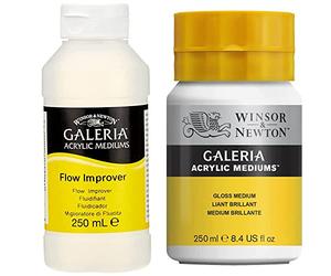 Winsor & Newton WN Galleria Flow Improver/Enhan, ACFGFI250 & 3040820 Galeria Gloss Medium - 250ml