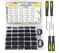 WINSTECK 1450 PCS 32 Size Rubber O Ring Set, O Ring Assortment Kit with Pick & Hook Set, Universal Rubber Pressure Washer O Rings Kit for Hose, Faucet, Automotive, Air and Gas Sealing Repair