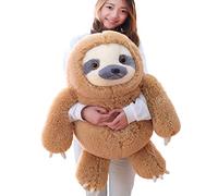 Winsterch Cuddly Soft Toy Large Stuffed Animal Teddy Baby Doll Birthday Gifts, Plush Soft Sloth Toy (Brown, 27.5 inches)