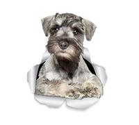 Winston & Bear Curious Schnauzer Wall Decals - 2 Pack - Miniature Schnauzer Toilet Sticker - 3D Dog Car Window & Bumper Sticker - Retail Packaged Dog Lover Gifts