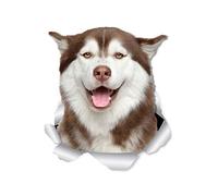 Winston & Bear Happy Siberian Husky Dog Wall Decals - 2 Pack - Husky 3D Sticker Decals for Walls, Cars, Toilet and More - Retail Packaged Husky Gifts