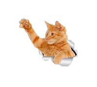 Winston & Bear Playing Orange Cat Wall Decals - 2 Pack - Ginger Cat Toilet Sticker - 3D Cat Car Window and Bumper Sticker - Retail Packaged Ginger Cat Lover Gifts