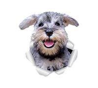 Winston & Bear Smiling Schnauzer Dog Wall Decals - 2 Pack - Mini Schnauzer 3D Sticker Decals for Walls, Cars, Toilet and More - Retail Packaged Schnauzer Gifts