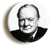 WINSTON CHURCHILL BADGE BUTTON PIN (Size is 1inch/25mm diameter) WW2