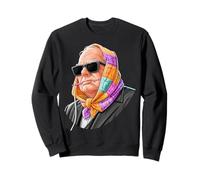 Winston Churchill British Granny Square Crochet Yarn Sweatshirt