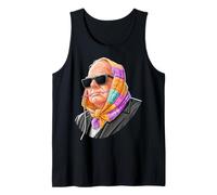 Winston Churchill British Granny Square Crochet Yarn Tank Top