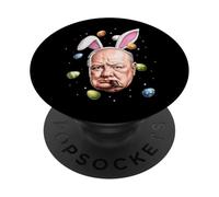 Winston Churchill British Rabbit Eggs Bunny Ears Cute Spring PopSockets Adhesive PopGrip