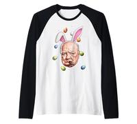 Winston Churchill British Rabbit Eggs Bunny Ears Cute Spring Raglan Baseball Tee