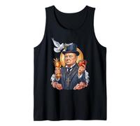 Winston Churchill British WW2 Coquette Cross Floral Roses Tank Top