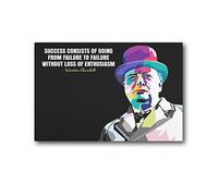 Winston Churchill Motivational Inspirational Quotes Poster Decorative Canvas Wall Art Living Room Bedroom Painting 16x24inch(40x60cm)