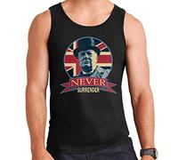Winston Churchill Never Surrender Banner Men's Vest Black