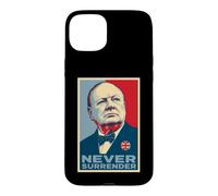 Winston Churchill Never Surrender Iconic Print Case for iPhone 15 Plus