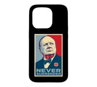 Winston Churchill Never Surrender Iconic Print Case for iPhone 15 Pro