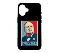 Winston Churchill Never Surrender Iconic Print Case for iPhone 16