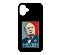 Winston Churchill Never Surrender Iconic Print Case for iPhone 16 Plus