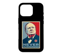 Winston Churchill Never Surrender Iconic Print Case for iPhone 16 Pro