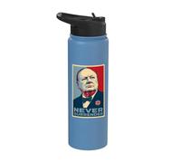 Winston Churchill Never Surrender Iconic Print Stainless Steel Insulated Water Bottle