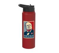 Winston Churchill Never Surrender Iconic Print Stainless Steel Insulated Water Bottle