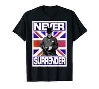 Winston Churchill Never Surrender Union Jack British Flag T-Shirt