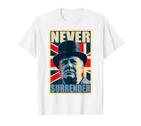 Winston Churchill Never Surrender Value Graphic T-Shirt, Men, White, S