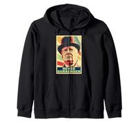 Winston Churchill Never Surrender Vintage Colors Zip Hoodie