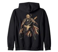 Winston Churchill Playing Guitar UK Flag Zip Hoodie