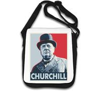 Winston Churchill Pop Art Styled Poster Logo Shoulder Bag White