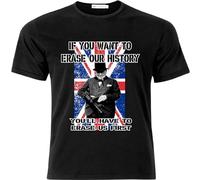 Winston Churchill Resist Woke Censorship Patriotic Mens T Shirt Size XL Black